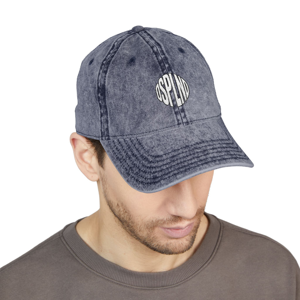 Vintage Embroidered Cap — 'DSPLND' Retro Washed Baseball Hat